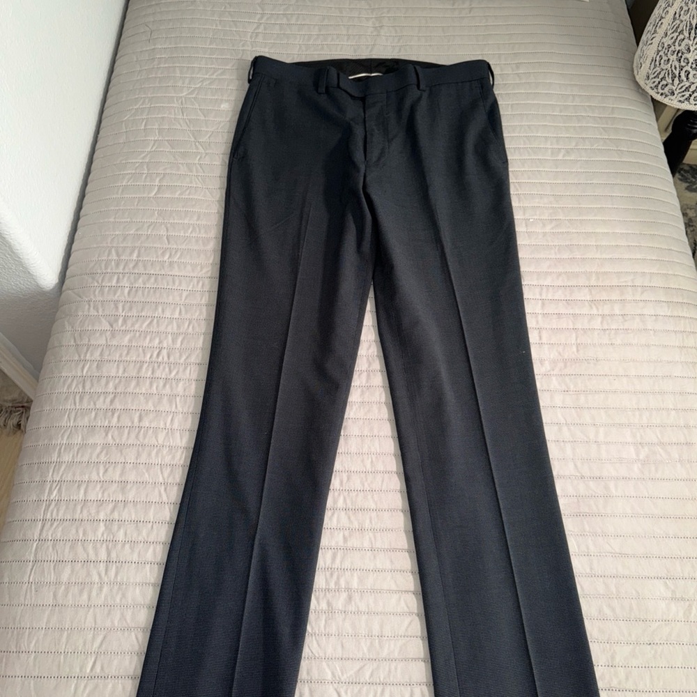 Louis Raphael modern straight fit flat front charcoal Dress Pants Sz:34/32